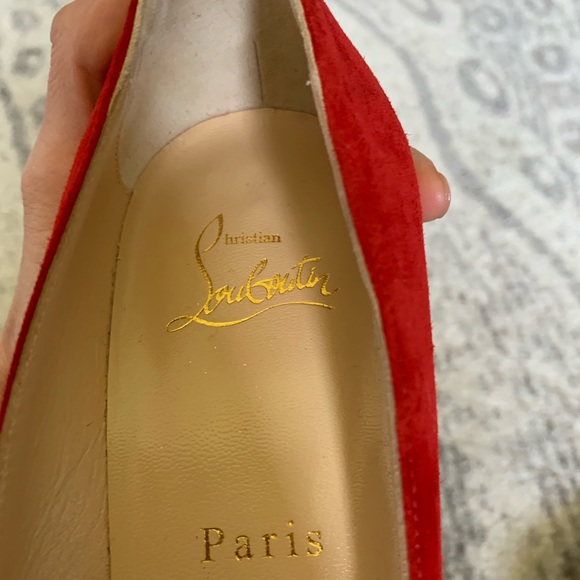 Louboutin 85mm red suede heels main image 0